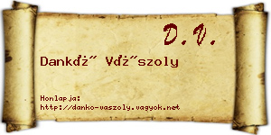 Dankó Vászoly névjegykártya